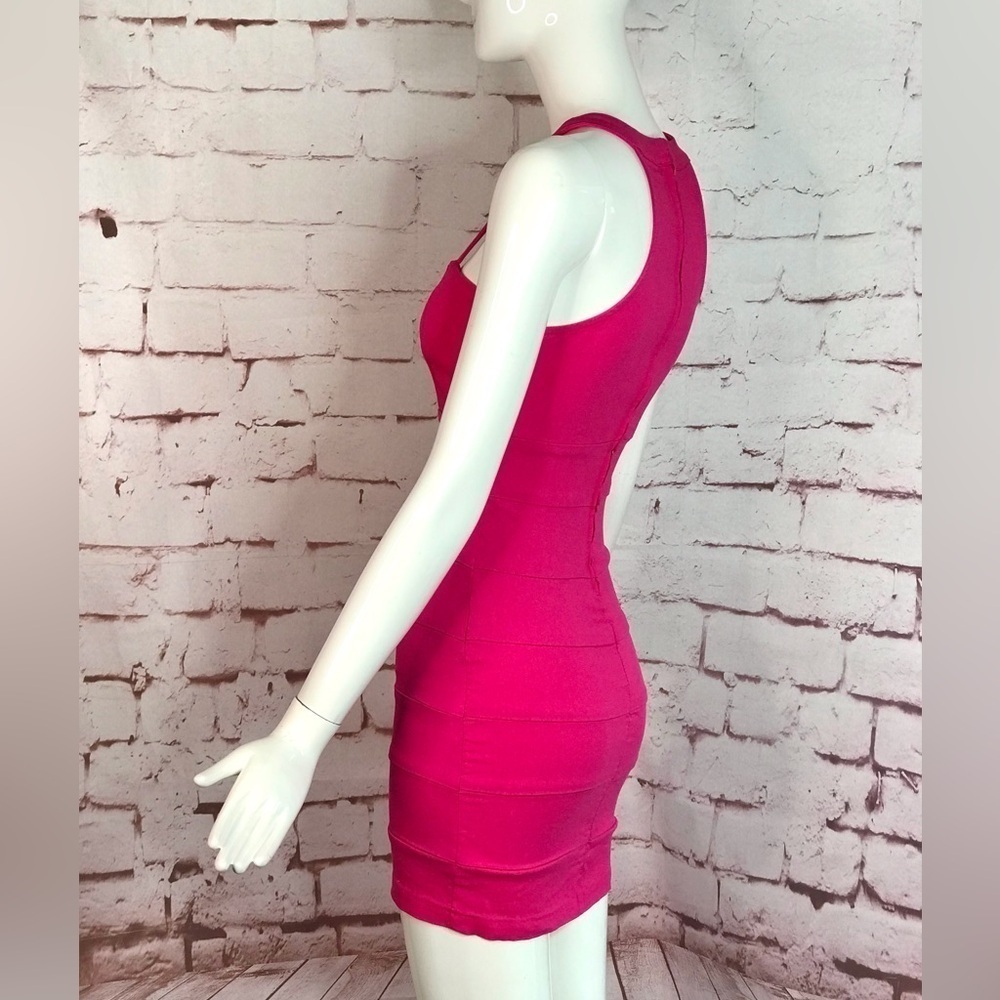 BarbieCore Y2K Hot Pink Bandage Body Con Minidress Size Small - Picture 5 of 15